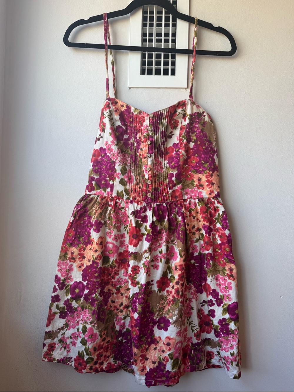 Forever 21 Pink & Floral Spaghetti-Strap open back Dress